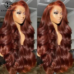 Reddish Brown Body Wave Lace Frontal Wigs