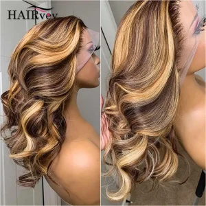 Highlight Body Wave Honey Blonde Lace Frontal Wig