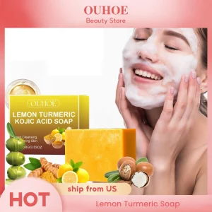 Lemon Turmeric Clean Facial Skin Dark Spot Remover Moist Bathing Facial Soap